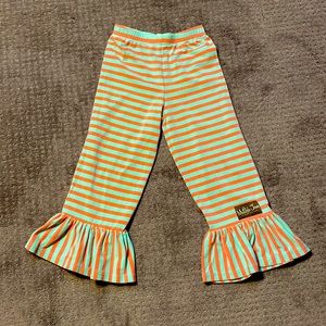 Matilda Jane Jumping Fences Big Ruffles Size 6. Pink and light blue stripes